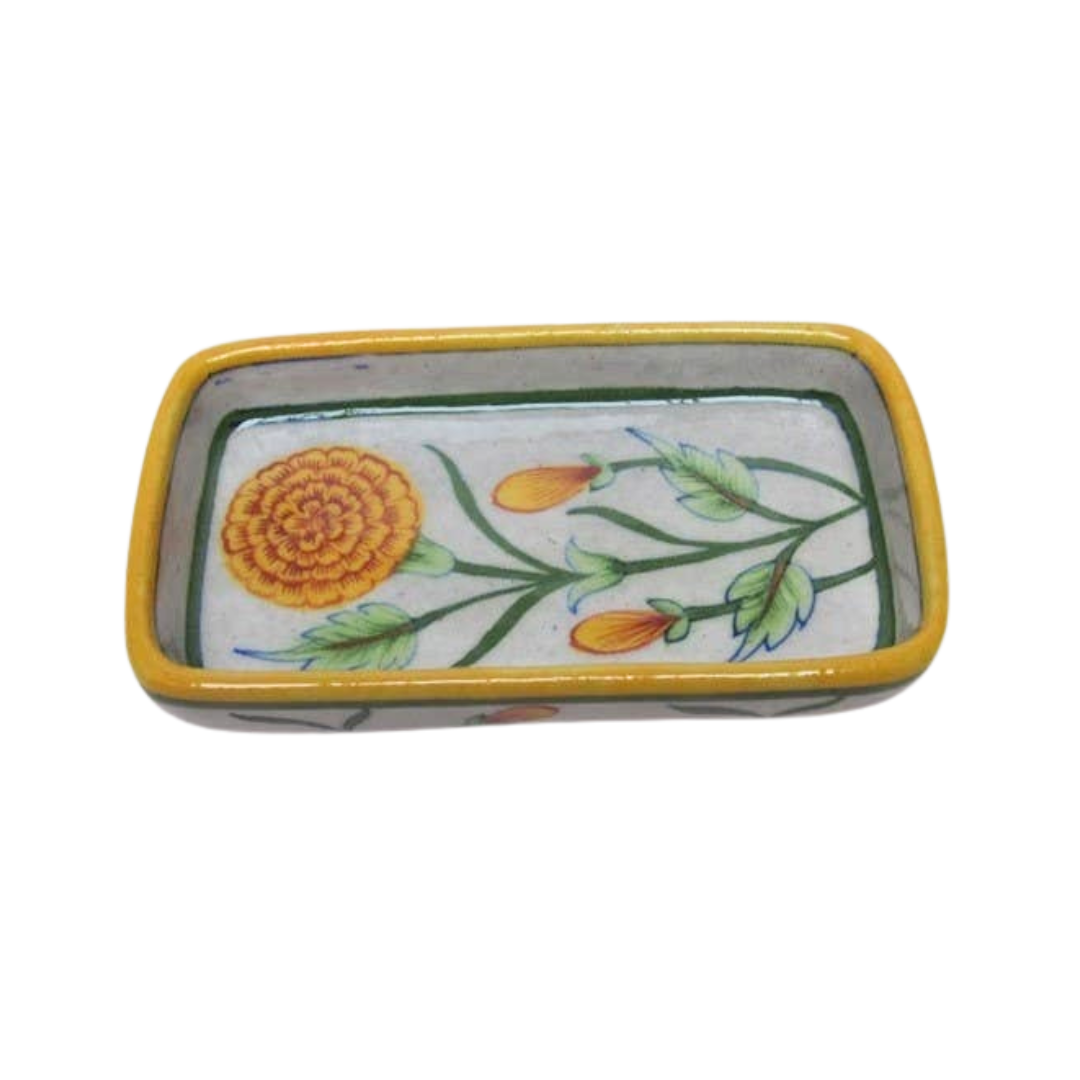 Rectangle Marigold Pottery Soap Dish