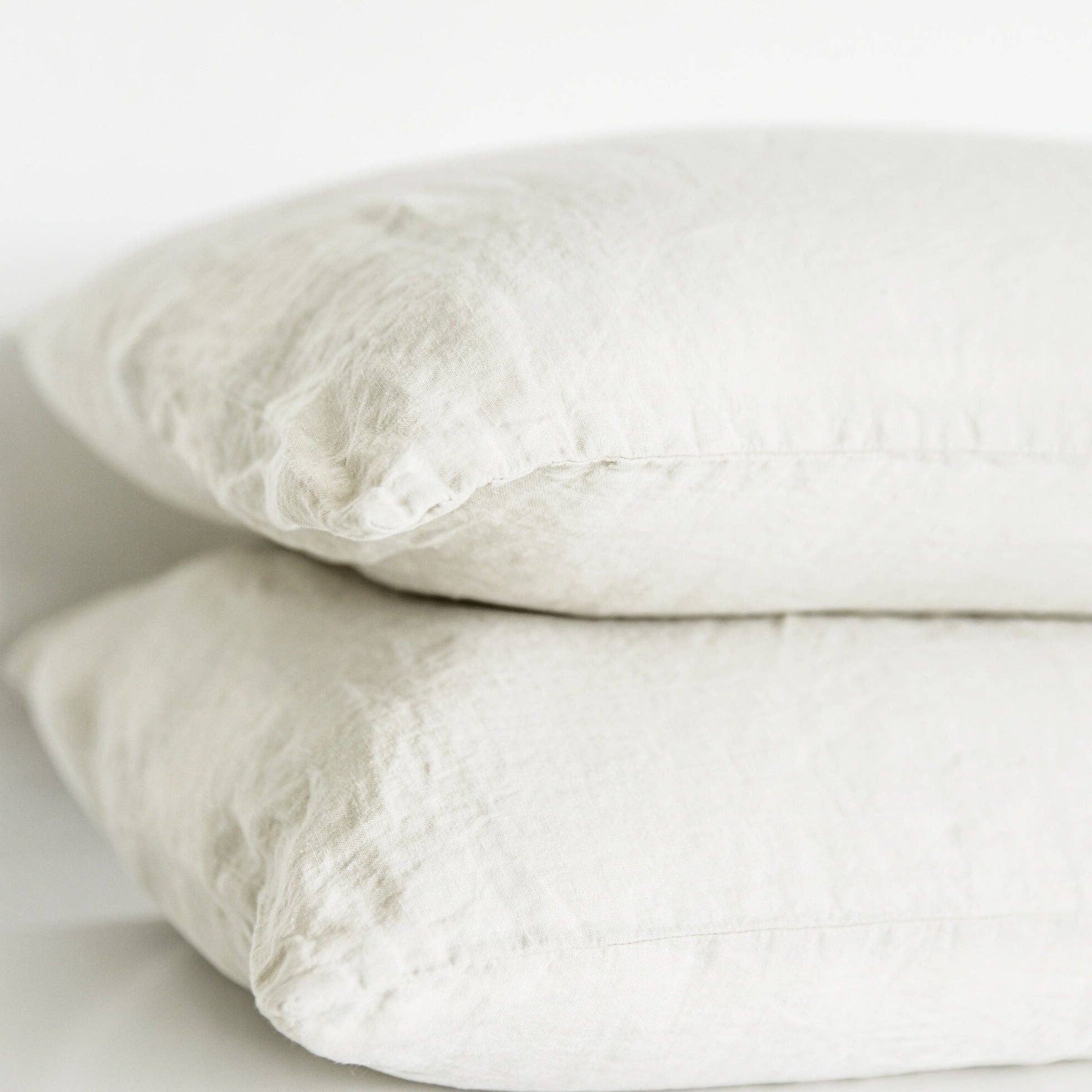 White Linen Pillowcases Queen Standard (Set of 2)