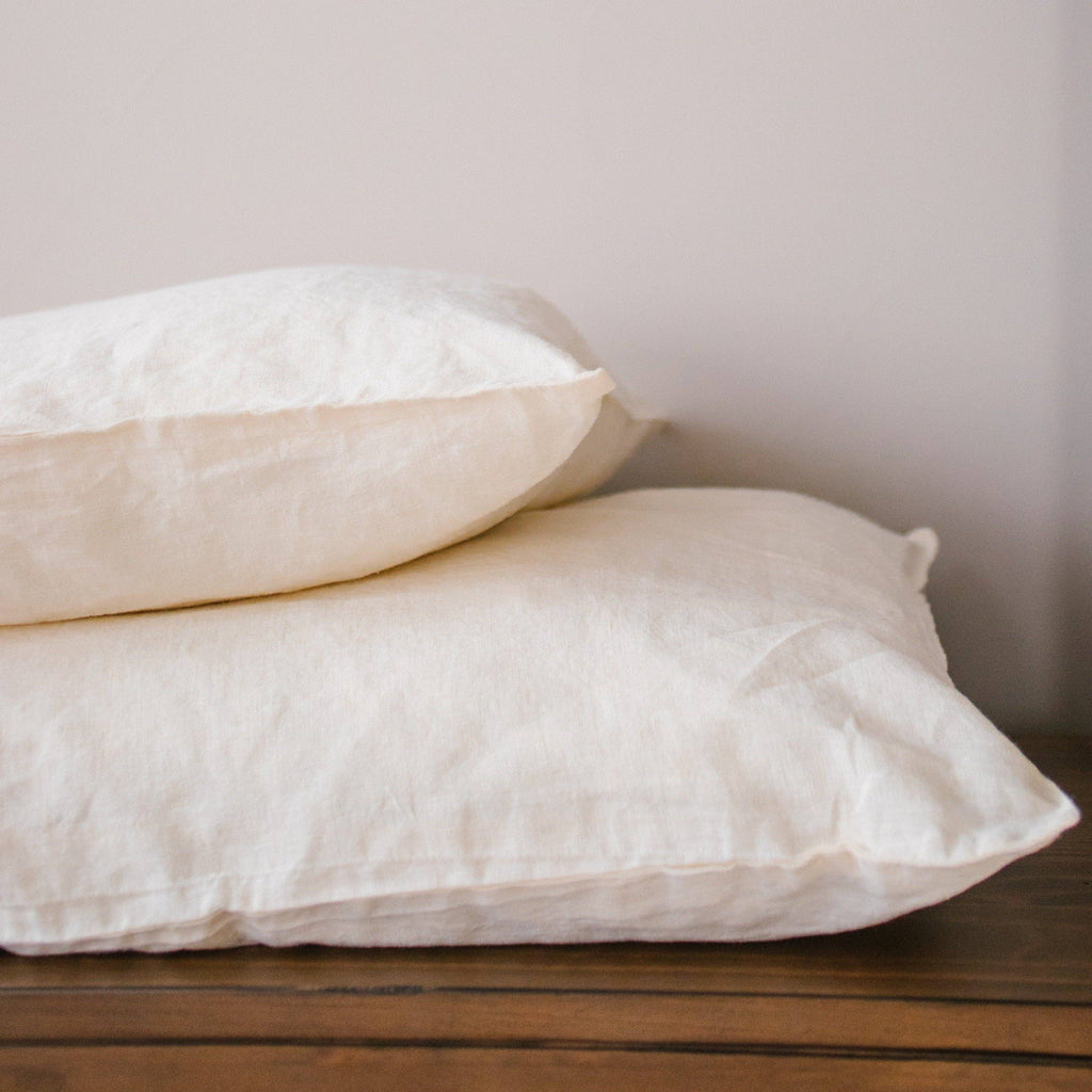 Luxurious White Linen Bed Sheet Set. King