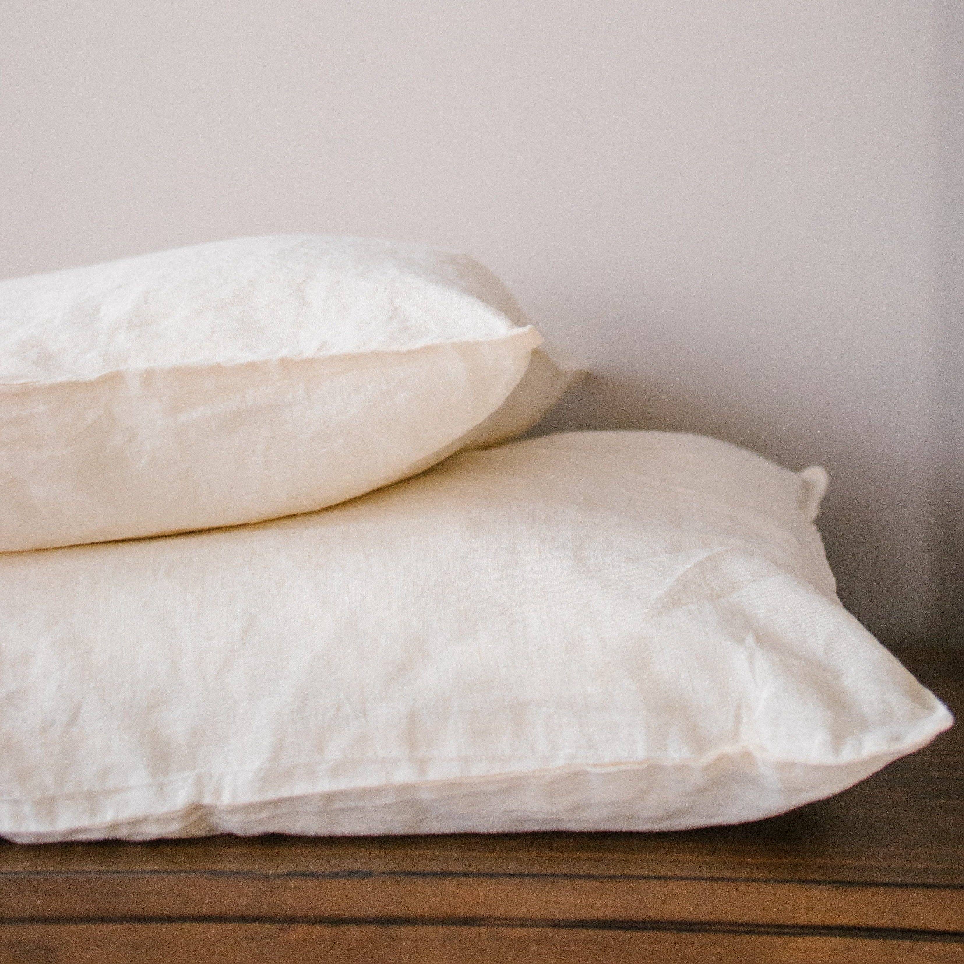 Luxurious White Linen Bed Sheet Set. King