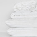 Luxurious White Linen Bed Sheet Set. King