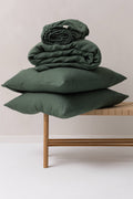 Natural Forest Green Lithuanian Linen Sheet Set King